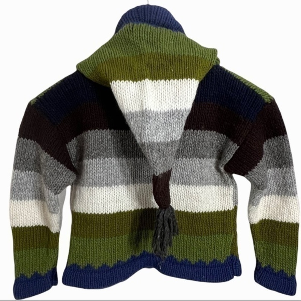 Vintage Hand knit puppy and cars zip up sweater - Picture 5 of 10